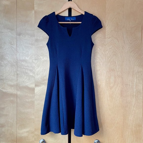Blue Rain Fit & Flare Cap Sleeve Dress - Picture 2 of 6